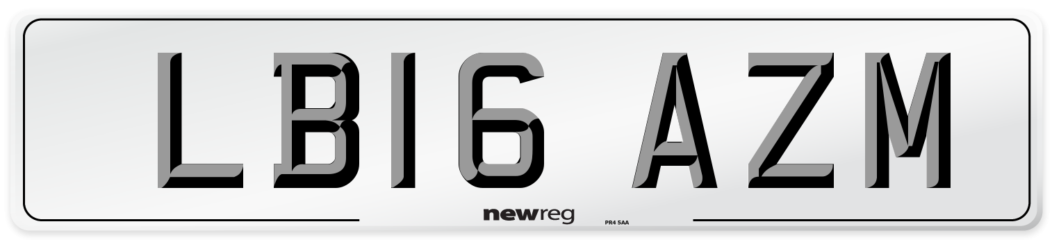 LB16 AZM Number Plate from New Reg